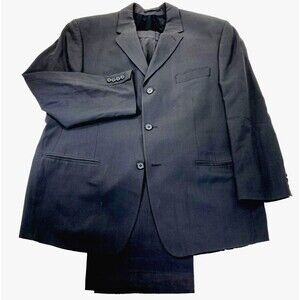 Chaps Ralph Lauren Suit Vtg Wool Gray 3 Btn 44 46 S Pant 37.5 CA Preppy Academia